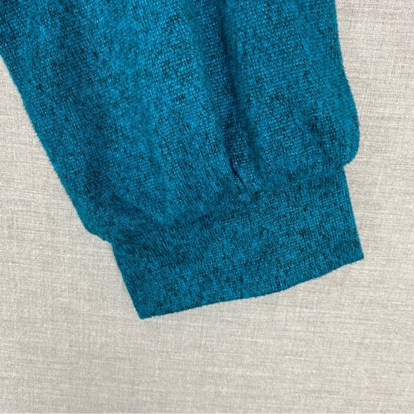 Lily Morgan Tie Front Long Sleeve Top V Neck Teal Colour - Picture 5 of 8